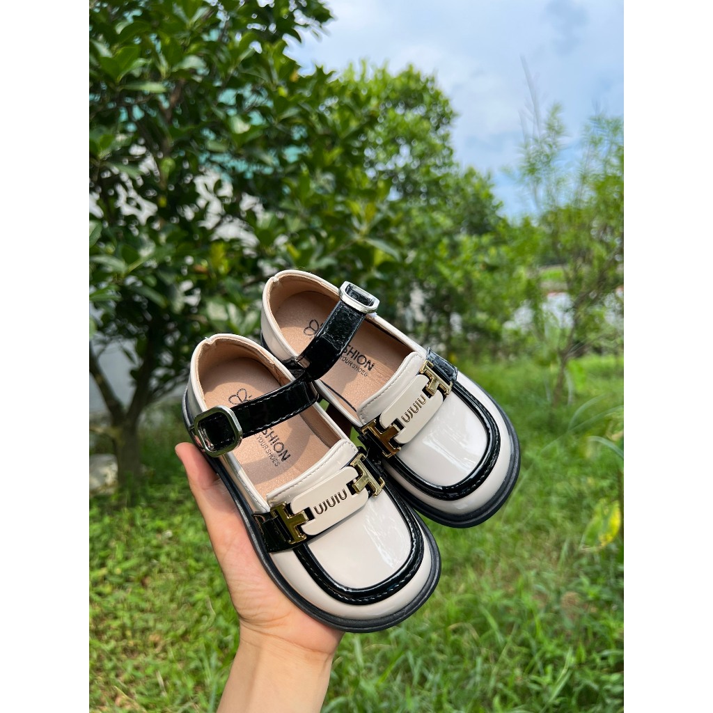giày búp bê bé gái giày bệt cho bé kiểu dáng hàn quốc da PU êm chân QCCC full hộp size đại A60 b60 ( ảnh thật )