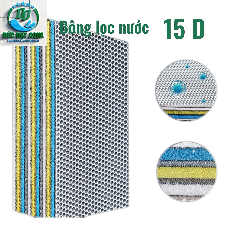 Bông lọc nước 15D cao cấp 50x40x3cm - 40x30x3cm - 120x30x3cm - 50x11x3cm độ bền cao