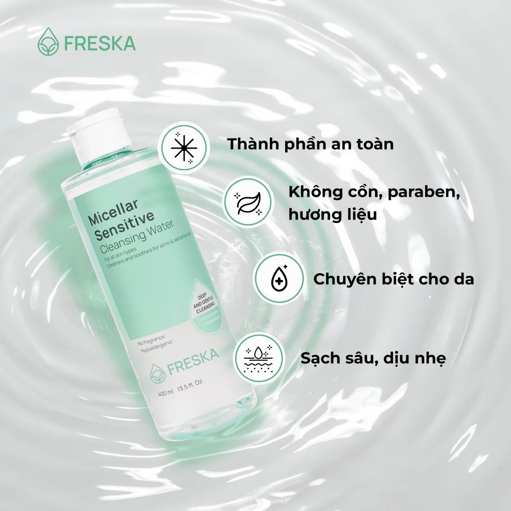 Ảnh [Hàng tặng không bán] Nước tẩy trang Freska Micellar Sensitive Cleansing Water 400ml 2