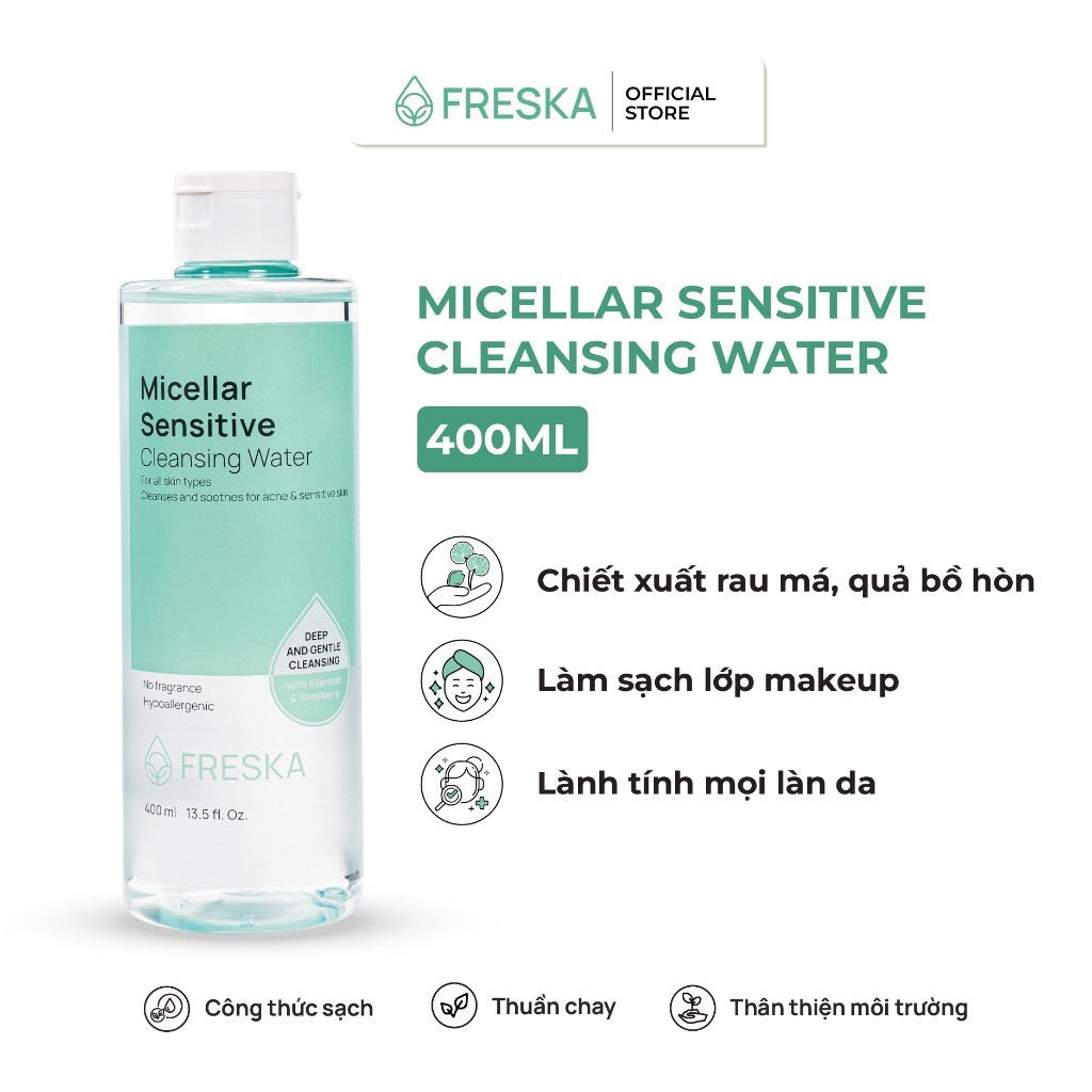 Ảnh [Hàng tặng không bán] Nước tẩy trang Freska Micellar Sensitive Cleansing Water 400ml 1