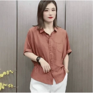Áo sơ mi nữ chất đũi tơ form tay lỡ chiết eo độc đáo phù hợp đi chơi đi làm SP25