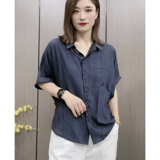 Áo sơ mi nữ chất đũi tơ form tay lỡ chiết eo độc đáo phù hợp đi chơi đi làm SP25