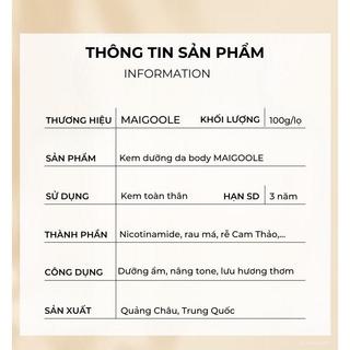 Kem body dưỡng trắng da, kem dưỡng thể dưỡng trắng da, nâng tông màu da cơ thể, cấp ẩm tuýp 100gram OASIS COSMETICS