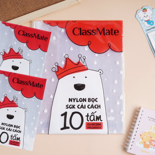 Bọc Sách Giáo Khoa Cải Cách CLASSMATE Bọc Nilon Trong, Dẻo, Bền, Chống Thấm Sử Sụng Cho Kích Thước 190x265mm CL-NC204