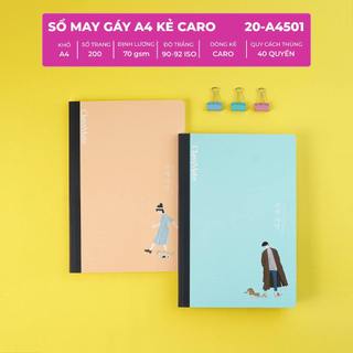Sổ A4 Classmate 200 trang, dòng kẻ caro, Bìa bìa bồi, may gáy, Định Lượng 70gsm Vở ghi chép 20-A4501