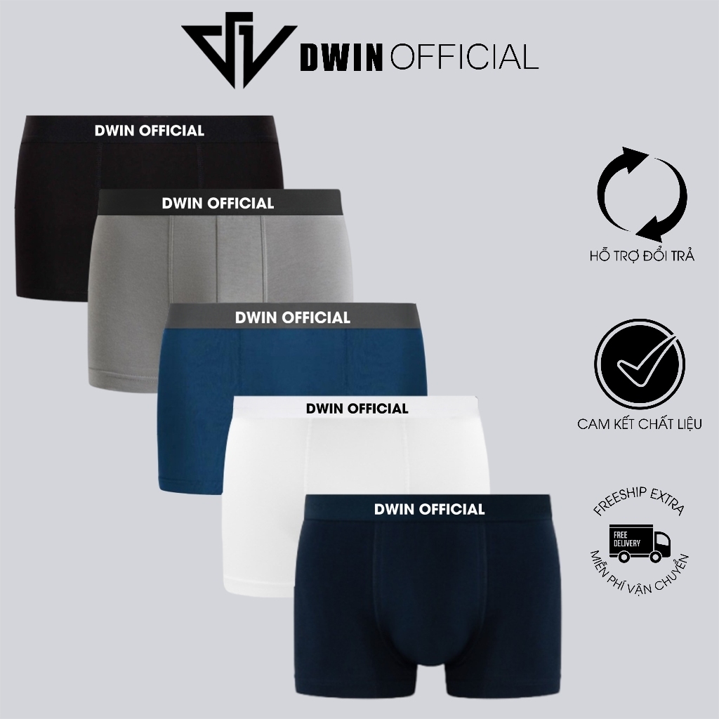 Ảnh Combo 3 quần lót nam DWIN sịp đùi kháng khuẩn cao cấp boxer vải thun lạnh co dãn 4 chiều 2.0 1