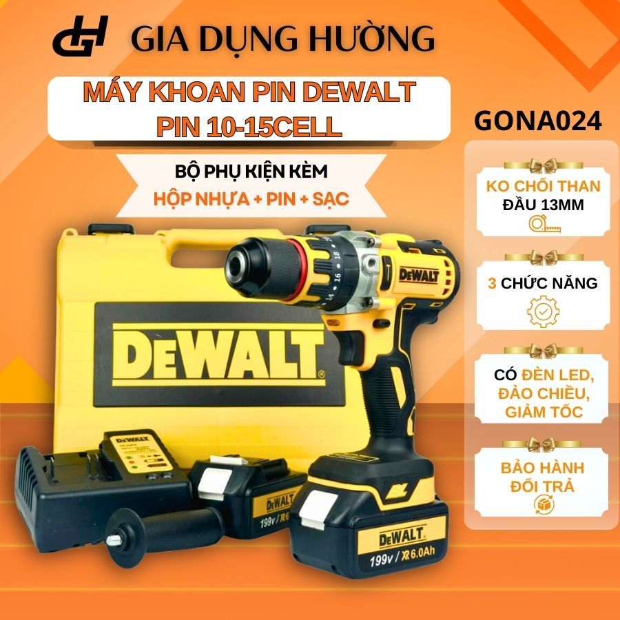 Máy Khoan Pin Dewalt Pin15Cell, Pin10Cell Kèm Phụ Kiện, Không Chổi Than ...