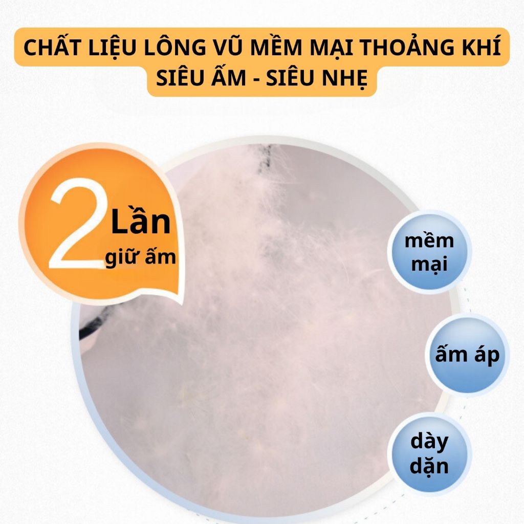 Ruột chăn lông vũ hilton siêu nhẹ cao cấp chính hãng TOPAZ nhập khẩu mang cho bạn giấc ngủ ấm áp trong thời tiết đại hàn