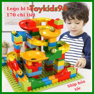 Đồ Chơi Lego 170 chi tiết - Bộ Xếp Hình Lắp Ráp Tháp Bi Lăn Bằng Nhựa Cho Bé Yêu