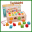 Bộ Đồ Chơi Xe Kéo Thả Hình Kết Hợp Ghép Số Bằng Gỗ Giúp Bé Phát Triển Tư Duy-Toykids94