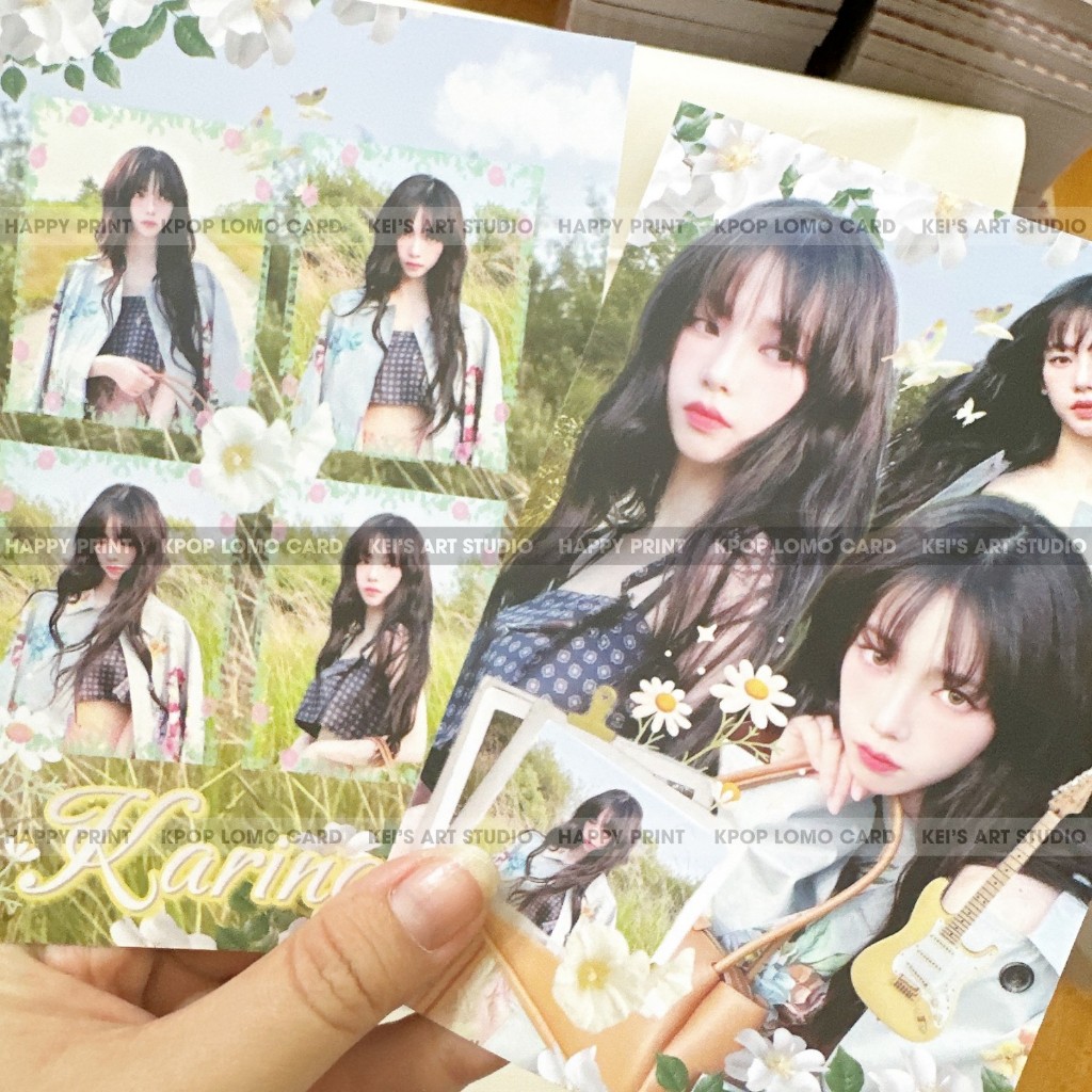 [GIÁ GOM] Set quà tặng giấy lưu niệm Aespa: thiệp postcard, đánh dấu trang bookmark strip, vé ticket, hình ảnh photocard