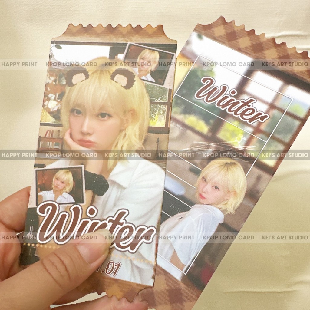 [GIÁ GOM] Set quà tặng giấy lưu niệm Aespa: thiệp postcard, đánh dấu trang bookmark strip, vé ticket, hình ảnh photocard