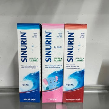 Dung Dịch Xịt Mũi Sinurin Nước Muối Biển Cát Linh giảm nghẹt mũi, vệ sinh, dưỡng ẩm Chai 120ml