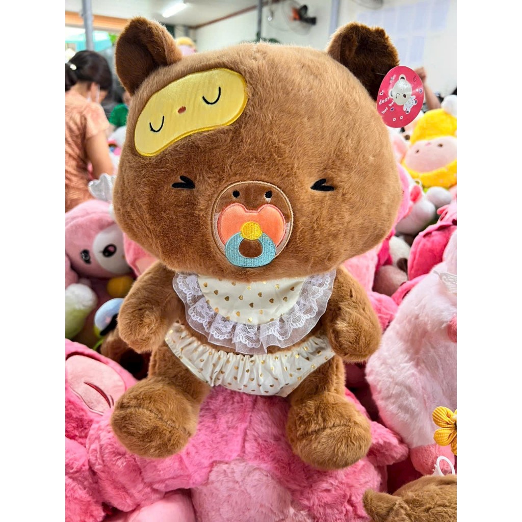 Capybara Ngậm Ty Gấu Capybara Em Bé Dễ Thương Gấu Bông Capybara Trẻ Con Đáng Yêu Chất Liệu Vài Lông Thỏ Mềm Mại