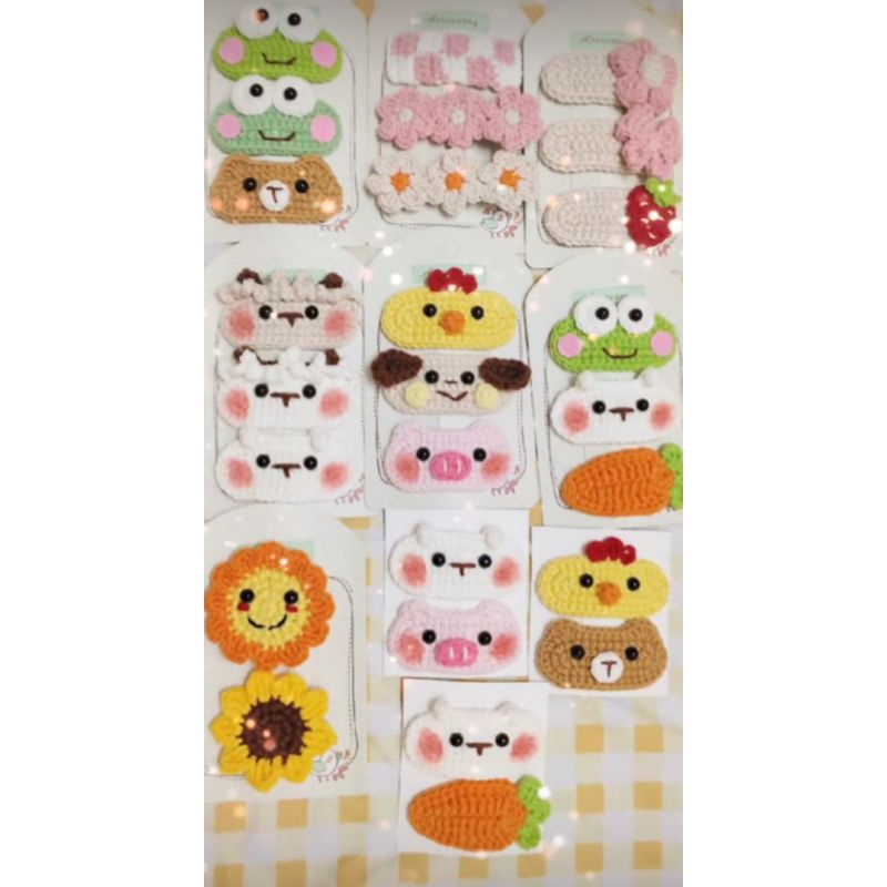 Kẹp Tóc Len Hình Động Vật , Kẹp Tóc Mái Hình Thú Len Handmade