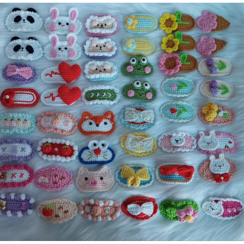 Kẹp Tóc Len Hình Động Vật , Kẹp Tóc Mái Hình Thú Len Handmade