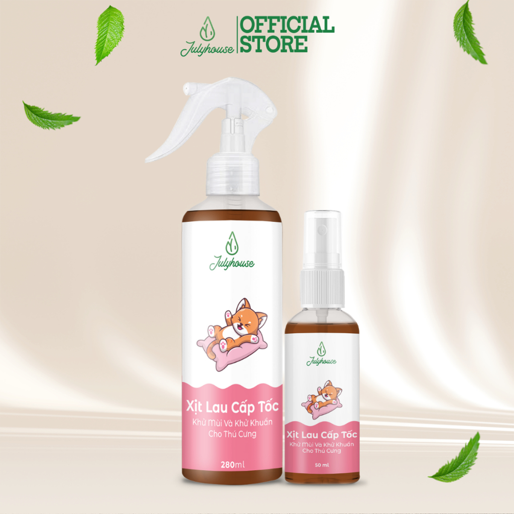 Ảnh Xịt khử mùi nước tiểu, khử khuẩn mùi hôi chó mèo Julyhouse 50ml/280ml từ tinh dầu thiên nhiên làm sạch hiệu quả an toàn 1