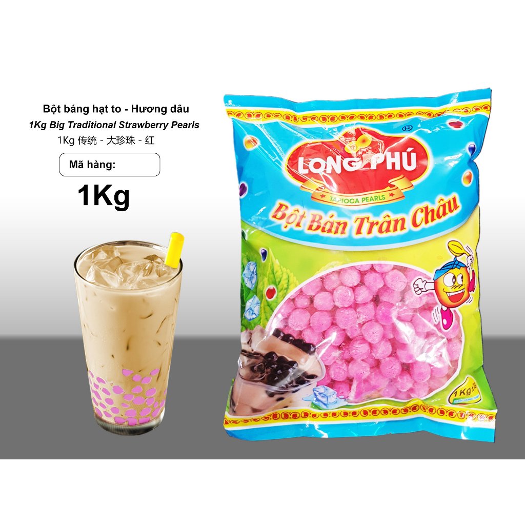 Bột Báng Hạt To LONG PHÚ Gói 1kg – Mềm Dẻo, Dễ Nấu, Topping Trà Sữa Nguyên Liệu Pha Chế Chè & Đồ Uống