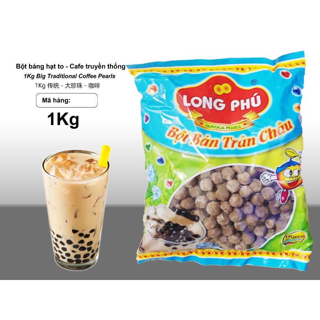 Bột Báng Hạt To LONG PHÚ Gói 1kg – Mềm Dẻo, Dễ Nấu, Topping Trà Sữa Nguyên Liệu Pha Chế Chè & Đồ Uống