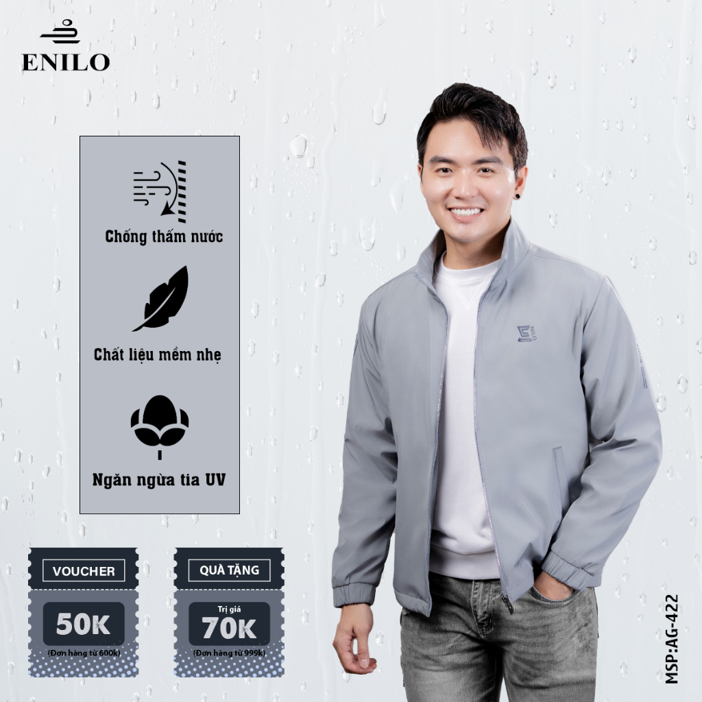 Áo khoác gió dành cho nam ENILO OFFICIAL chất liệu cotton nylon chống ...