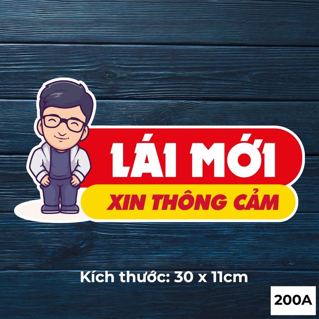 Miếng dán sticker tem decal xin lỗi LÁI MỚI xin thông cảm trang trí ...