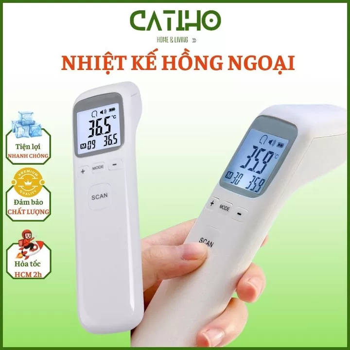 Nhiệt kế điện tử cầm tay Catiho Home and Living dụng cụ đo nhiệt độ cho bé cảm ứng đo trán đa năng