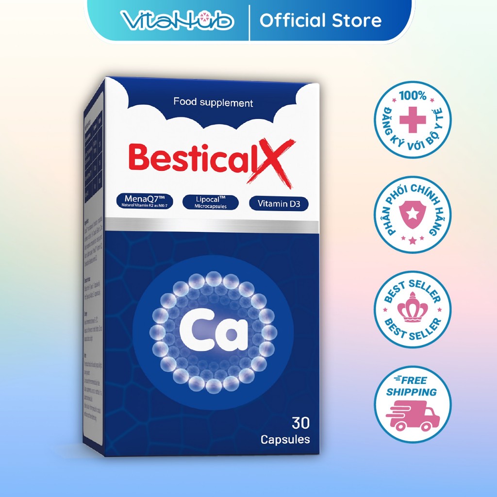 Canxi sinh học dạng viên BesticalX hỗ trợ tăng chiều cao cho trẻ tiền dậy thì và dậy thì hộp 30 viên
