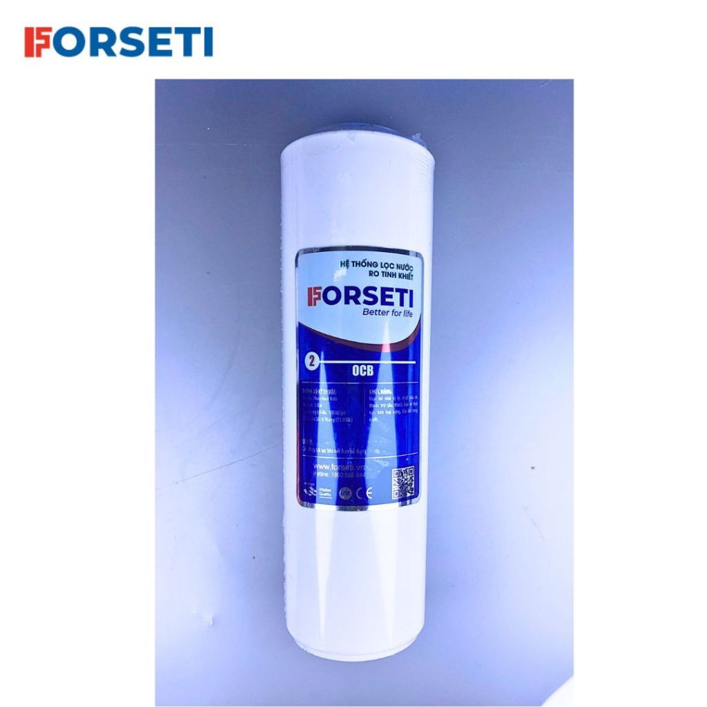 Lõi Lọc Nước Số 2 FORSETI -Loại Bỏ Clo, Khí Gây Mùi - Dùng Cho Máy Lọc Nước RO Sử Dụng Cốc 10 Inch- Hàng Chính Hãng