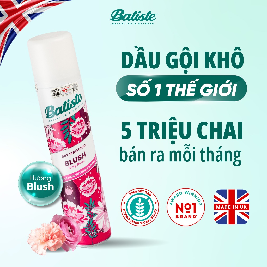 Ảnh Dầu Gội Khô Batiste Hương Hoa Quyến Rũ - Batiste Dry Shampoo Floral & Flirty Blush 200ml 1