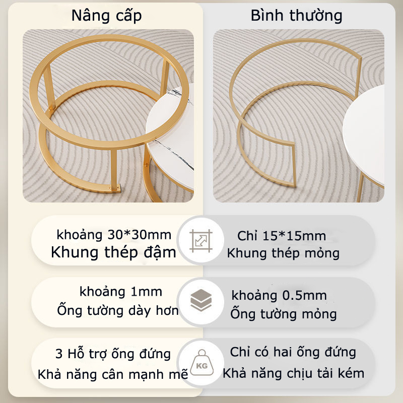 SUNNY Bàn Trà Sofa Phòng Khách Sang Trọng Bàn Trà Sofa Hoa Văn Đá Cẩm Thạch Bàn Trà Tròn Khung Chân Bàn