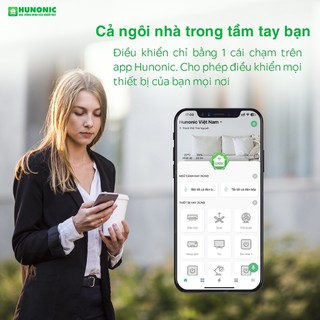 Công Tắc Cảm Ứng HUNONIC WIFI, Điều Khiển Từ Xa Qua Điện Thoại, Viền Vàng Cao Cấp