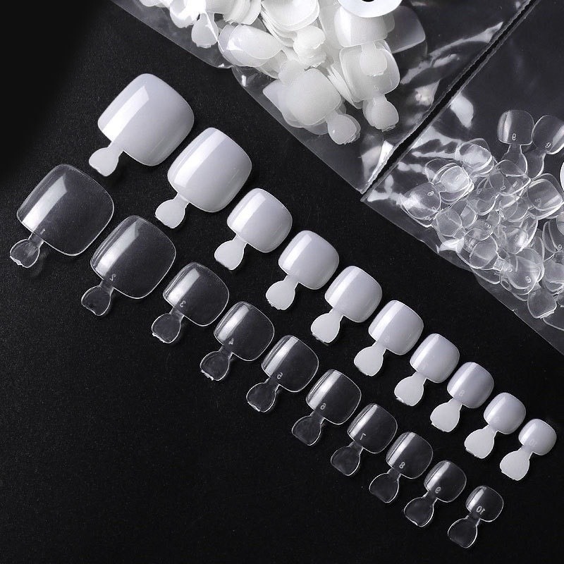 [GIÁ TỐT] HSM móng úp chân chính hãng phom chuẩn - Túi 500 móng đủ size - Dùng cho chân - Nữ Làm Nail