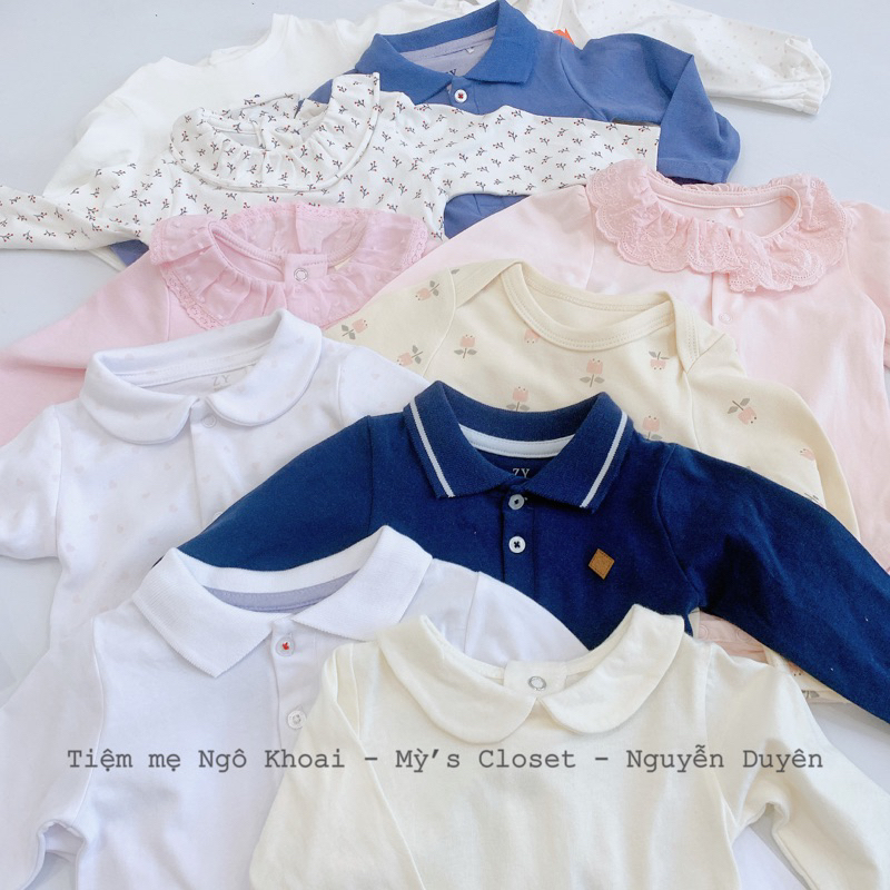 [MD66] 3/6-6/9-9/12M  YAMPY, ZY, CASTRO   Body chip/áo liền thân dài tay, ngắn tay cho bé