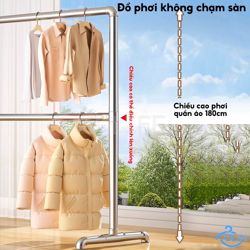 𝐎𝐥𝐢𝐟𝐞 Giá Treo Đồ Ống Thép Cây Phơi Quần Áo Siêu Ổn Định Và Bền Giá Phơi Quần Áo Nhiều Kích