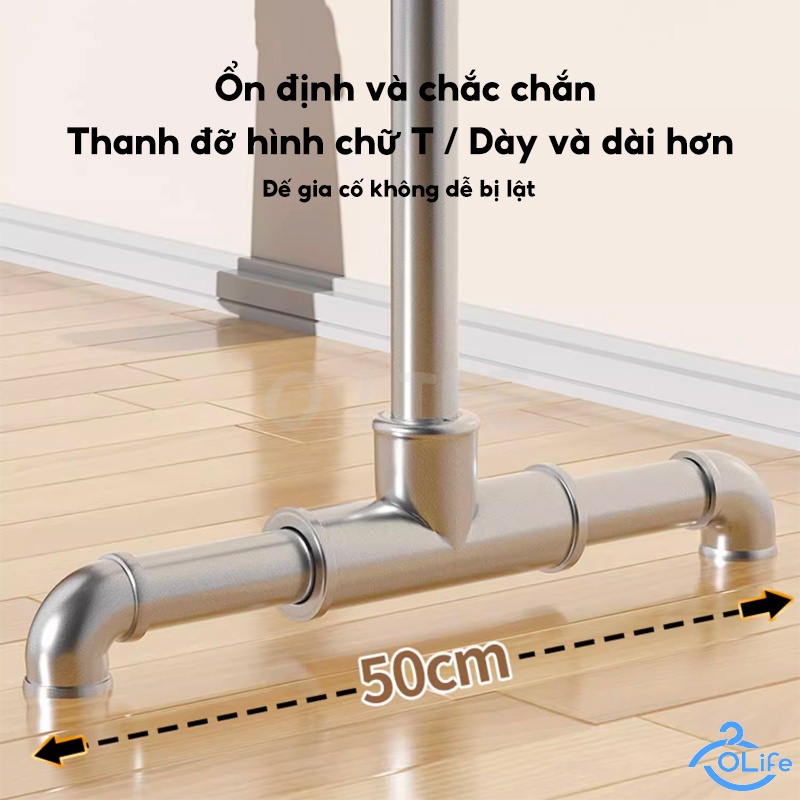 𝐎𝐥𝐢𝐟𝐞 Giá Treo Đồ Ống Thép Cây Phơi Quần Áo Siêu Ổn Định Và Bền Giá Phơi Quần Áo Nhiều Kích