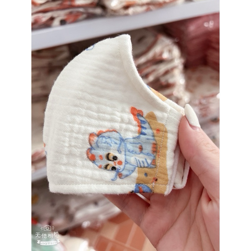 Combo 3 Chiếc Khẩu Trang Liena'S Closet Vải Xô Muslin Dễ Thương Cho Bé 0-12 Tuổi (Vải Xô Loại 1)