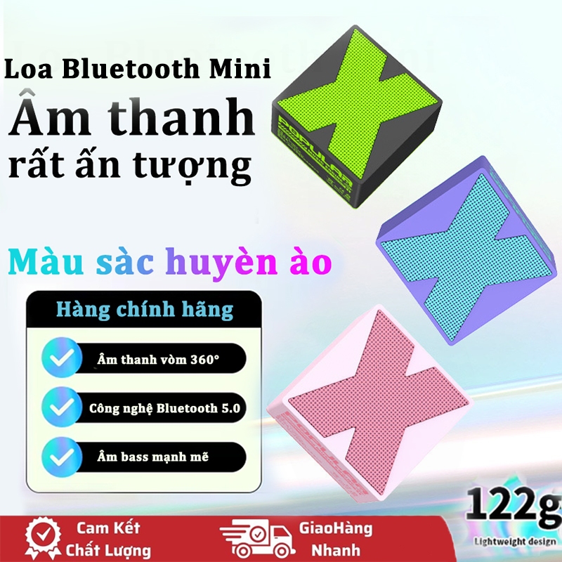 Loa Bluetooth Mini Bass Mạnh, Âm Thanh 360 Độ. Loa Cầm Tay Bluetooth 5.0 Âm Thanh HIFI Sống Động kết nối bluetooth 10m