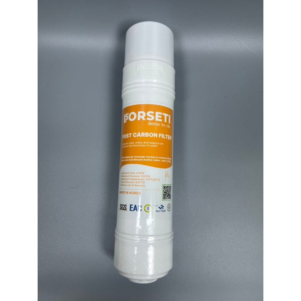 Lõi Lọc Nước Post Carbon FORSETI Cao Cấp Nhập Khẩu Hàn Quốc - Khử Mùi Hôi, Clo, Hóa Chất - Hàng Chính Hãng