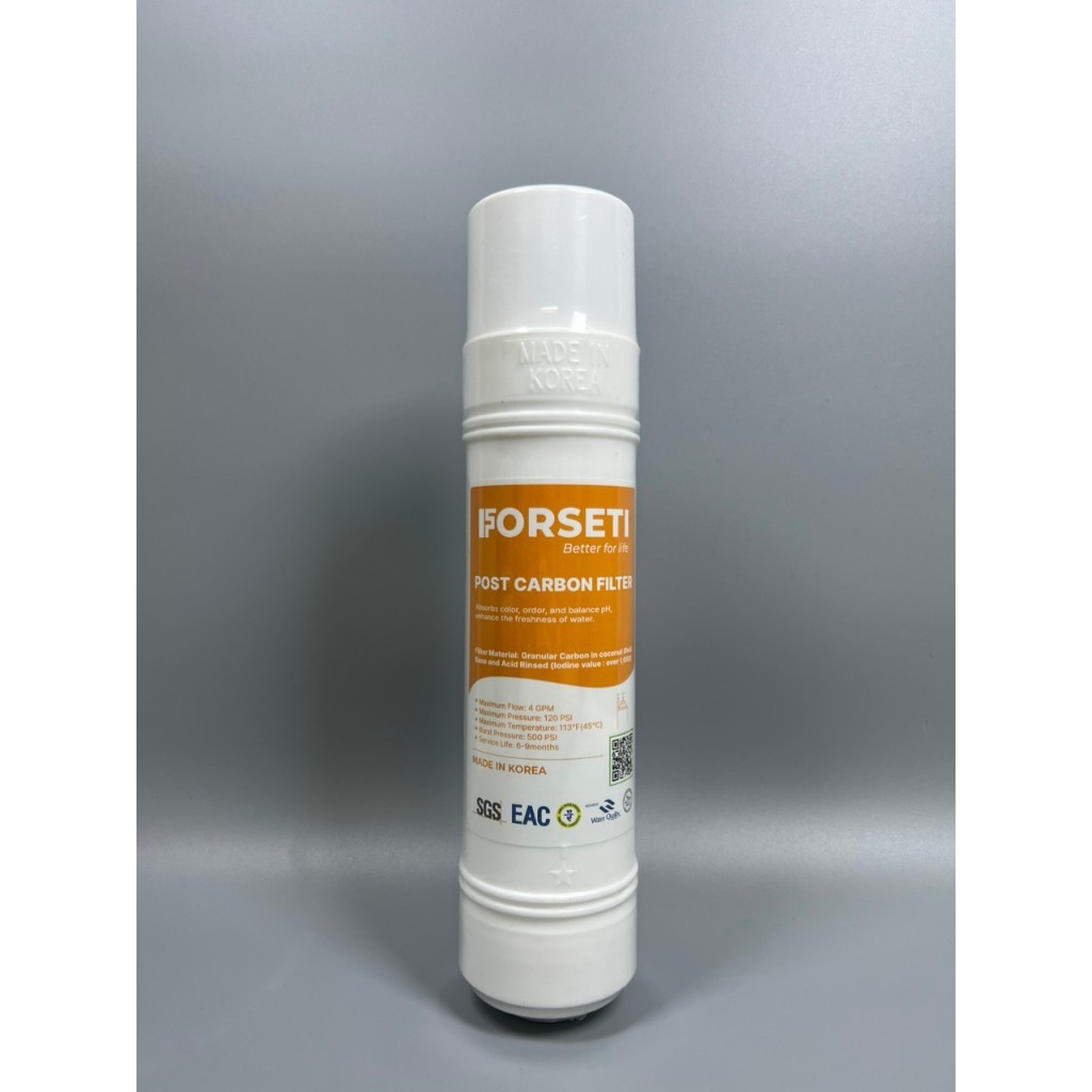 Lõi Lọc Nước Post Carbon FORSETI Cao Cấp Nhập Khẩu Hàn Quốc - Khử Mùi Hôi, Clo, Hóa Chất - Hàng Chính Hãng