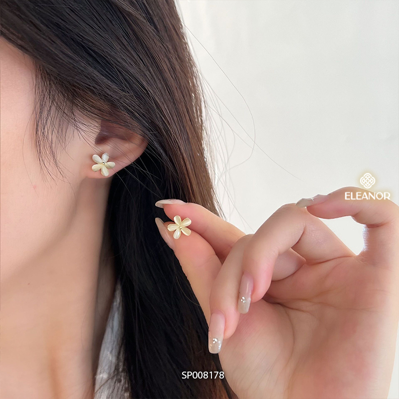 Bông tai nữ chuôi bạc 925 Eleanor Accessories hình hoa năm cánh phụ kiện trang sức khuyên tai 8178