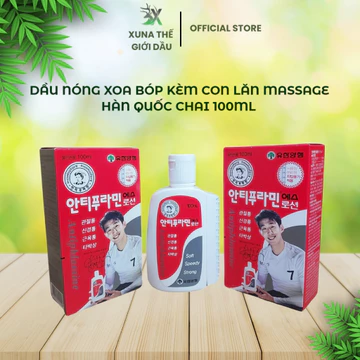 DẦU GIÓ{1 TUÝT} DẦU NÓNG XOA BÓP GIẢM ĐAU GÂN CỐT KÈM CON LĂN MASSAGE HÀN QUỐC CHAI 100ML_CHÍNH HÃNG