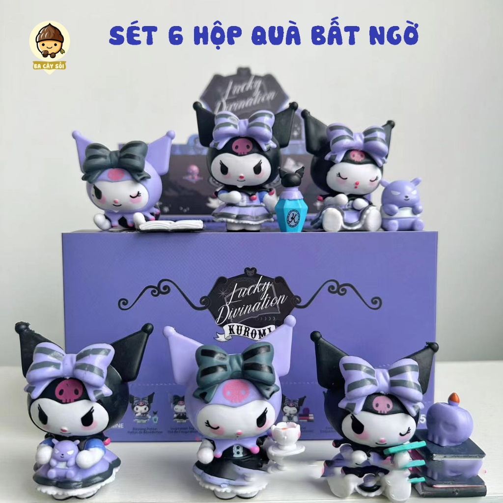 [Full Box] Set 6 hộp quà bí mật kuromi, Kuromi ngoại truyện, Mô hình trang trí - Decor bàn làm việc, quà tặng cho bé