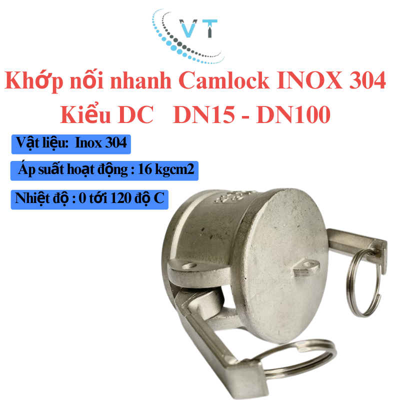 Khớp nối nhanh Camlock INOX 304 Kiểu DC DN40 - DN65
