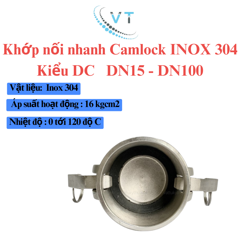 Khớp nối nhanh Camlock INOX 304 Kiểu DC DN40 - DN65