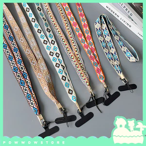 Dây Đeo Điện Thoại / Bảng Thẻ Polyester 45cm Phong Cách Hoạ Tiết Thổ Cẩm Cổ Điển Thủ Công