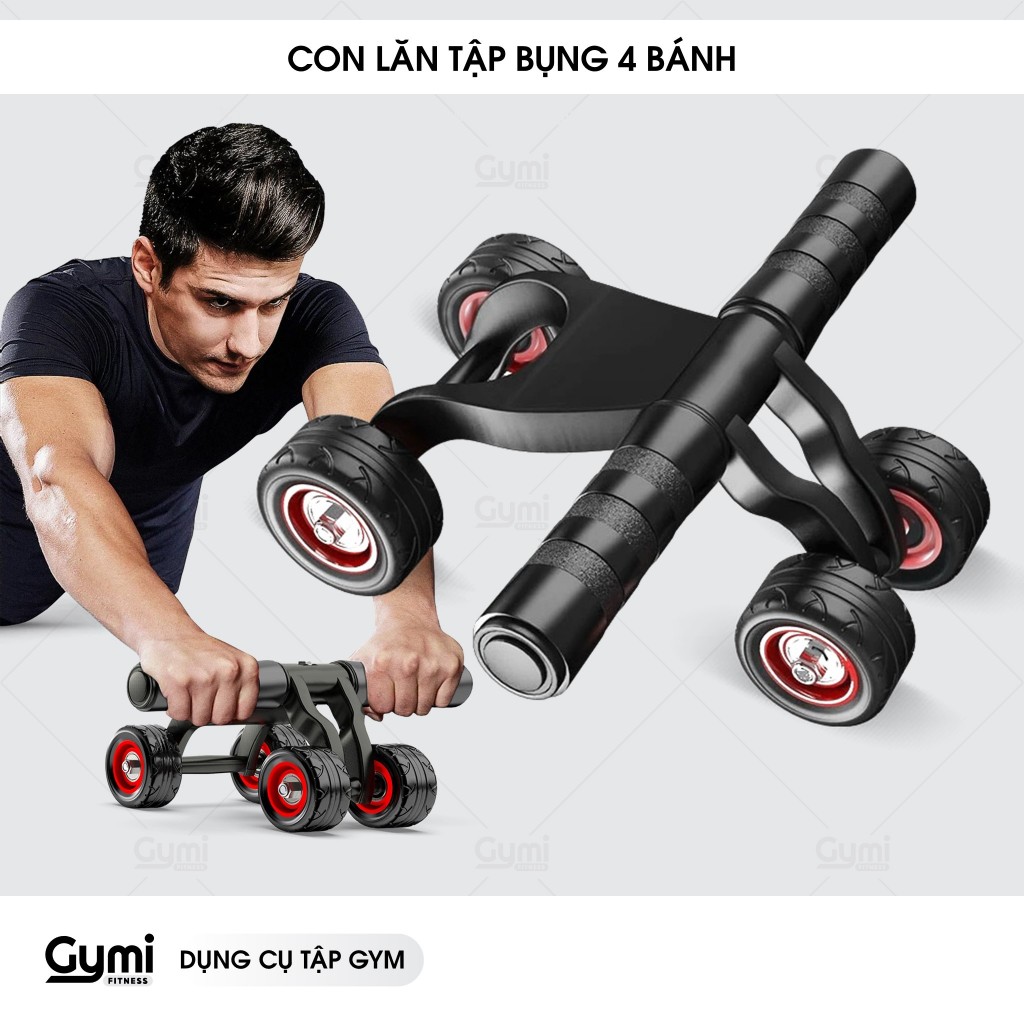 [Kèm Thảm Lót] Con Lăn Tập Bụng 4 Bánh Đa Năng - Dụng Cụ Tập Cơ Bụng Tại Nhà - ConLan4Banh