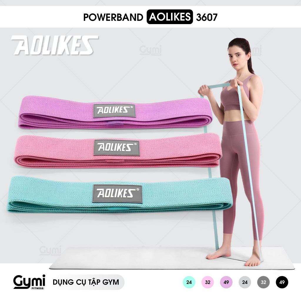 Dây PowerBand Aolikes 3607 Đa Năng, Đàn Hồi Hỗ Trợ Tập Luyện - Dây Kháng Lực Tập Toàn Thân - AL3607