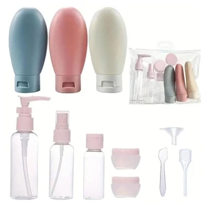 BỘ 11 CHAI CHIẾT - Lọ Chiết Mỹ Phẩm Travel Kit Đi Du Lịch Tiện Dụng Kèm Túi Đựng - Tuýp 11 Món