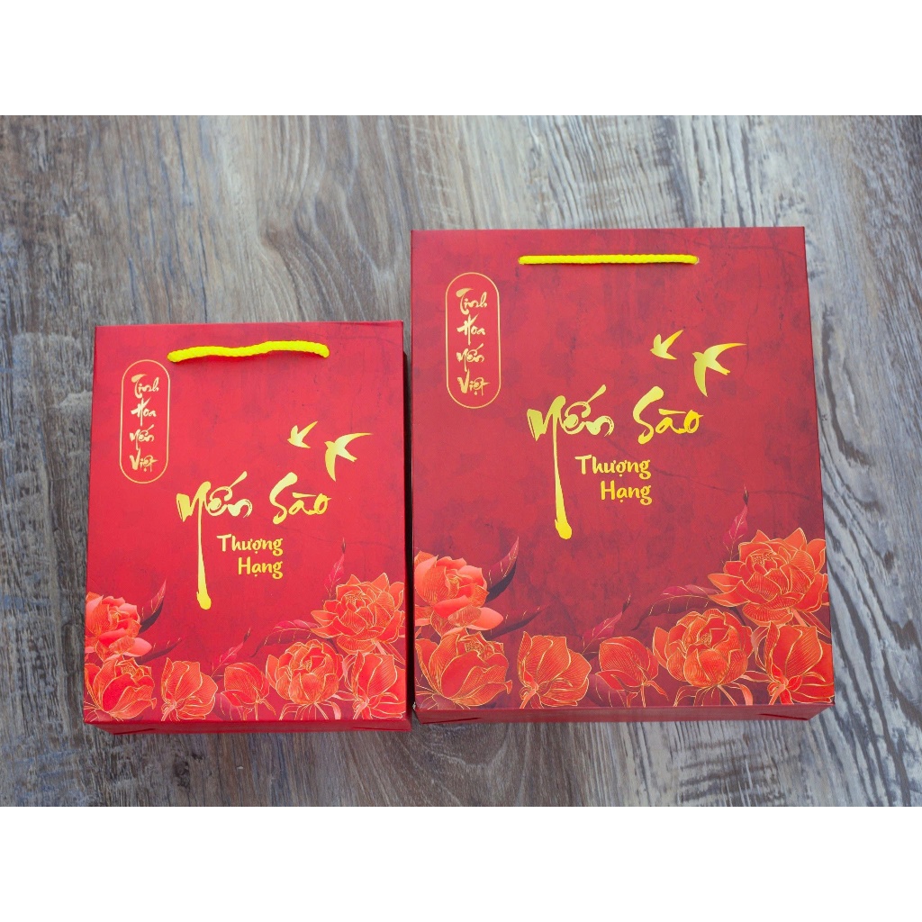 [Quà tặng kèm] Túi hũ lẻ Yến sào Song Phát cao cấp màu đỏ - vàng nhiều mẫu đựng tối đa 15 hũ