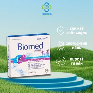 Men Vi Sinh BIOMED PLATINIUM 3 Tỷ Bào Tử Lợi Khuẩn Bổ Sung Lợi Khuẩn Đường Ruột Giảm Rối Loạn Tiêu Hóa Hộp 10 Ống